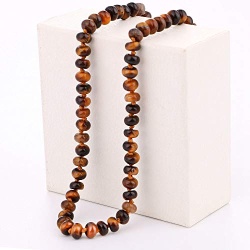 Naturstein Halskette Abacus Raupe Kurze Halskette Mode Lucky Cure Crystal Pullover Kette Lady Böhmischen Yoga Reiki Schmuck Charme, Tiger Eye von THTHT