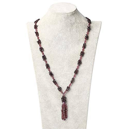 THTHT Naturstein Halskette Stein Perlen Lange Quaste Mode Lucky Cure Crystal Pullover Kette Lady Böhmischen Yoga Reiki Schmuck Charme, Granat THTHT Naturstein Halskette Stein Perlen Lange Quaste Mode Lucky Cure Crystal Pullover Kette Lady Böhmischen Yoga Reiki Schmuck Charme, Granat von THTHT