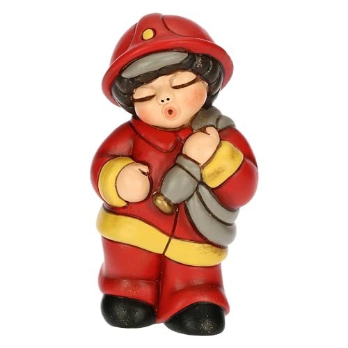 THUN, Gastgeschenk Feuerwehrmann aus Keramik, handverziert, Geschenkidee, 3,7 x 3 x 7 cm von THUN