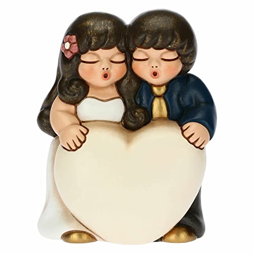 THUN - Brautpaar in der Liebe, große Version - Gastgeschenke, Hochzeitsbevorzugungen - Handbemalte Keramik - 6 x 3,8 x 7 cm h von THUN