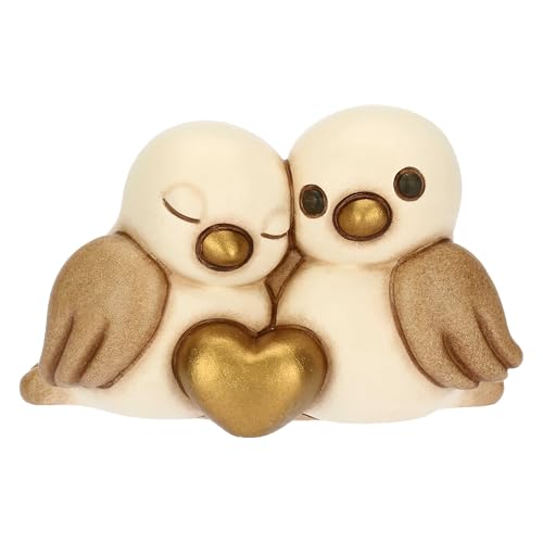 THUN - Paar Spatzen mit Herz, Mini - Keramik - Kollektion L'amore Vola - 7,2 x 5,9 x 4,4 cm von THUN