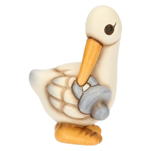 THUN - Storch Cindy mit hellblauem Schnuller - Keramik - Kollektion Bonboniere - 4 x 3,8 x 6,1 cm von THUN