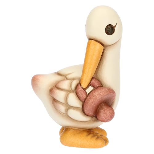 THUN - Storch Cindy mit rosa Schnuller - Keramik - Kollektion Bonboniere - 4 x 3,8 x 6,1 cm von THUN