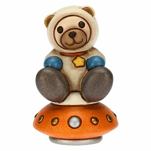 THUN - Teddy Astronauta auf Babywanne - Living, Symbole, Gastgeschenke für die Taufe - Handbemalte Keramik - 5,4 x 5,2 x 7 cm H von THUN