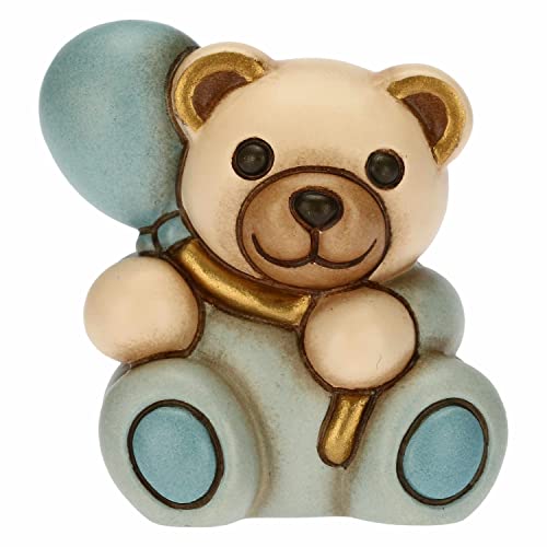 THUN - Teddy mit blauem Ballon - Gastgeschenke zur Taufe - Keramik - 6,2 x 5 x 6,7 cm h von THUN