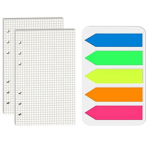 THXFUNAREA 2 Pack A6 Nachfüllpapier Kariert +100 post it klein,135 Blätter A6 Nachfüllbare Refill Paper Papier Nachfülleinlagen Ringbucheinlagen a6 ringbuch für Notizbuch Skizze Tagbuch Bullet THXFUNAREA 2 Pack A6 Nachfüllpapier Kariert +100 post it klein,135 Blätter A6 Nachfüllbare Refill Paper Papier Nachfülleinlagen Ringbucheinlagen a6 ringbuch für Notizbuch Skizze Tagbuch Bullet von THXFUNAREA