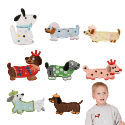 THXFUNAREA Bügelflicken Kinder,8 Stück Flicken Zum Aufbügeln,Hunde Patches Aufnäher,Bestickte,Bügelaufkleber Kleidung,DIY Bügelbilder für Hosen Jeans T-Shirt und Textilien THXFUNAREA Bügelflicken Kinder,8 Stück Flicken Zum Aufbügeln,Hunde Patches Aufnäher,Bestickte,Bügelaufkleber Kleidung,DIY Bügelbilder für Hosen Jeans T-Shirt und Textilien von THXFUNAREA