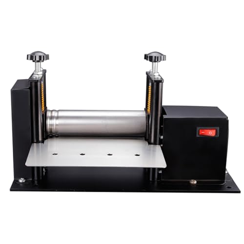 THYXGS Elektrische Lederband-Rollmaschine, 220-V-Lederstreifen-Ziehmaschine, Rotationsgeschwindigkeit 45/min, Gleichmäßiges Pressen, Für Lederprägetechnik (ohne Zugrohr) von THYXGS