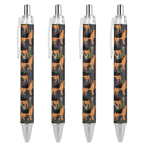 THisdownd Camo Kugelschreiber Deutscher Schäferhund, einziehbar, tragbar, blaue Tinte, Kugelschreiber, Arbeitsstifte für Zuhause, Büro, 4 Stück THisdownd Camo Kugelschreiber Deutscher Schäferhund, einziehbar, tragbar, blaue Tinte, Kugelschreiber, Arbeitsstifte für Zuhause, Büro, 4 Stück von THisdownd