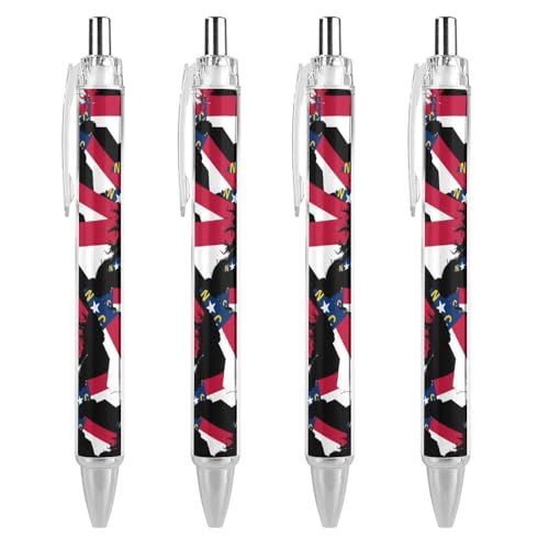 THisdownd Carolina Kugelschreiber, einziehbar, 0,5 mm, glattes Schreiben, schwarze Tinte, für Notizen, Zubehör für Büro, 4 Stück THisdownd Carolina Kugelschreiber, einziehbar, 0,5 mm, glattes Schreiben, schwarze Tinte, für Notizen, Zubehör für Büro, 4 Stück von THisdownd
