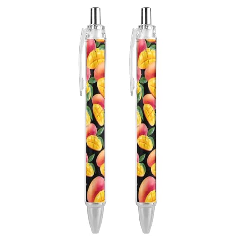 THisdownd Druckkugelschreiber mit Fruchtmuster, 0,5 mm, glattes Schreiben, schwarze Tinte, Kugelschreiber, Notizen, Zubehör für Büro, 2 Stück THisdownd Druckkugelschreiber mit Fruchtmuster, 0,5 mm, glattes Schreiben, schwarze Tinte, Kugelschreiber, Notizen, Zubehör für Büro, 2 Stück von THisdownd