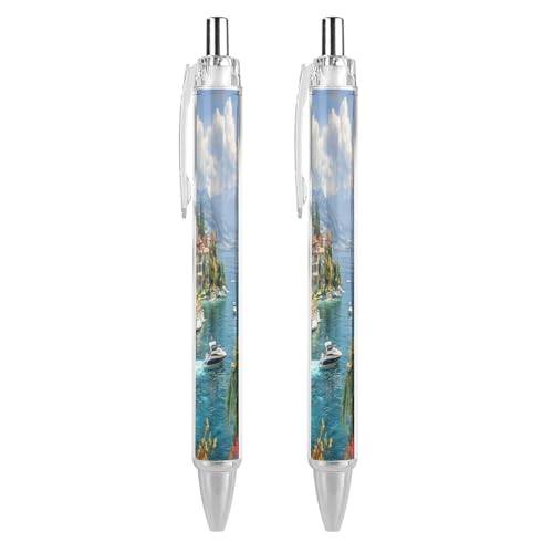 THisdownd Durian Island Schweizer Kugelschreiber, einziehbar, 0,5 mm, glattes Schreiben, schwarze Tinte, Schreibzubehör, für Büro, 2 Stück THisdownd Durian Island Schweizer Kugelschreiber, einziehbar, 0,5 mm, glattes Schreiben, schwarze Tinte, Schreibzubehör, für Büro, 2 Stück von THisdownd