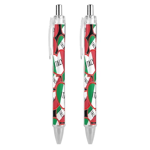 THisdownd I Love Italy Herz-Kugelschreiber, einziehbar, 0,5 mm, glattes Schreiben, schwarze Tinte, Schreibzubehör, für Büro, 2 Stück THisdownd I Love Italy Herz-Kugelschreiber, einziehbar, 0,5 mm, glattes Schreiben, schwarze Tinte, Schreibzubehör, für Büro, 2 Stück von THisdownd