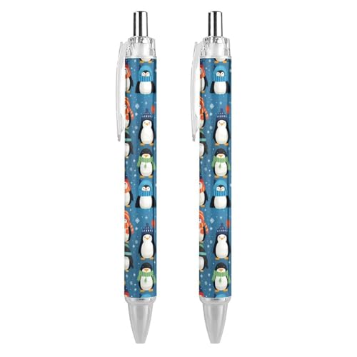 THisdownd Kugelschreiber, Motiv: Winterschnee, Pinguine, niedlich, einziehbar, schwarze Tinte, 0,5 mm, feine Spitze, Bürobedarf THisdownd Kugelschreiber, Motiv: Winterschnee, Pinguine, niedlich, einziehbar, schwarze Tinte, 0,5 mm, feine Spitze, Bürobedarf von THisdownd