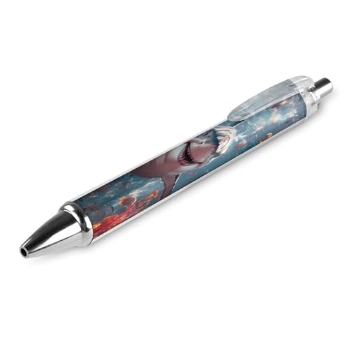 THisdownd Kugelschreiber mit einziehbarem Stift mit Haifisch- und tropischen Fischen, 0,5 mm, glattes Schreiben, schwarze Tinte, für Notizen, Zubehör für Büro, 1 Stück THisdownd Kugelschreiber mit einziehbarem Stift mit Haifisch- und tropischen Fischen, 0,5 mm, glattes Schreiben, schwarze Tinte, für Notizen, Zubehör für Büro, 1 Stück von THisdownd
