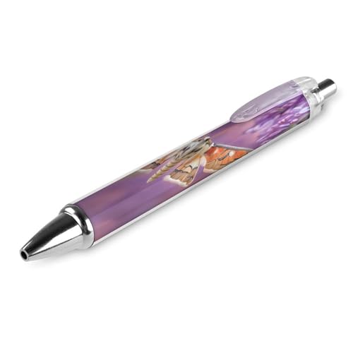 THisdownd Rotbauchiger Motten-Kugelschreiber, einziehbar, 0,5 mm, glattes Schreiben, schwarze Tinte, Kugelschreiber, Notizen, Zubehör für Büro, 1 Stück von THisdownd