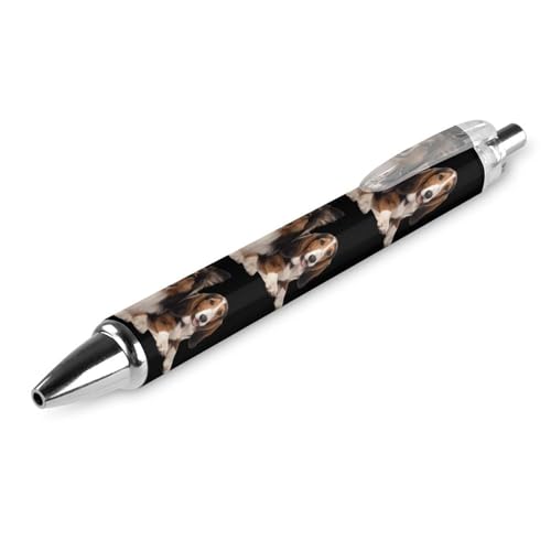 THisdownd Sheltie Collie Shetland Sheep Basset Hound Hund, einziehbarer Kugelschreiber, schwarze Tinte, 0,5 mm, feine Spitze, Bürobedarf THisdownd Sheltie Collie Shetland Sheep Basset Hound Hund, einziehbarer Kugelschreiber, schwarze Tinte, 0,5 mm, feine Spitze, Bürobedarf von THisdownd