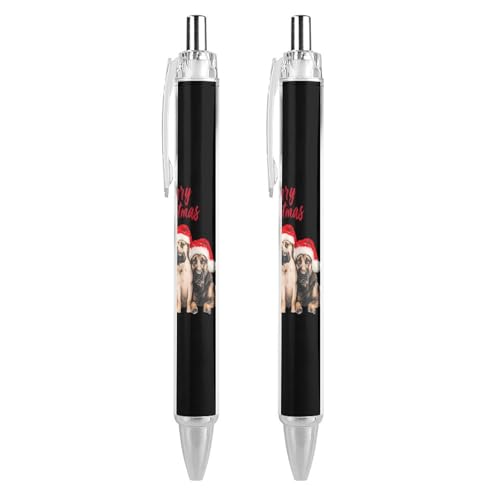 THisdownd Weihnachts-Kugelschreiber mit einziehbarer Spitze, 0,5 mm, glattes Schreiben, schwarze Tinte, für Notizen, Zubehör für Büro, 2 Stück THisdownd Weihnachts-Kugelschreiber mit einziehbarer Spitze, 0,5 mm, glattes Schreiben, schwarze Tinte, für Notizen, Zubehör für Büro, 2 Stück von THisdownd