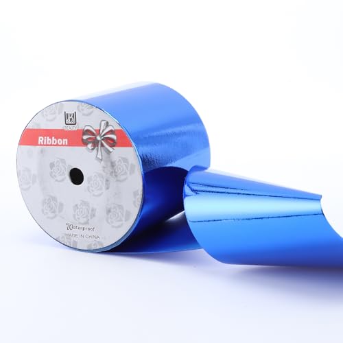 Glänzendes, wasserdichtes Band, Ringelband für Geschenke, Pakete, Basteln, Blau, 10,2 cm x 45,7 m Glänzendes, wasserdichtes Band, Ringelband für Geschenke, Pakete, Basteln, Blau, 10,2 cm x 45,7 m von TIADYBOW