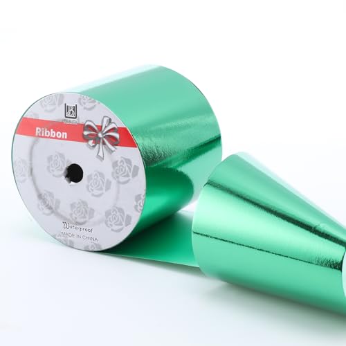Glänzendes, wasserdichtes Band, Ringelband für Geschenke, Pakete, Basteln, Grün, 10,2 cm x 45,7 m Glänzendes, wasserdichtes Band, Ringelband für Geschenke, Pakete, Basteln, Grün, 10,2 cm x 45,7 m von TIADYBOW