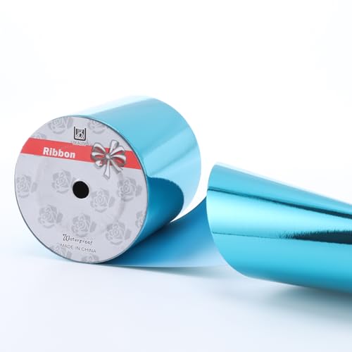 Glänzendes, wasserdichtes Band, Ringelband für Geschenke, Pakete, Basteln, Hellblau, 10,2 cm x 45,7 m Glänzendes, wasserdichtes Band, Ringelband für Geschenke, Pakete, Basteln, Hellblau, 10,2 cm x 45,7 m von TIADYBOW
