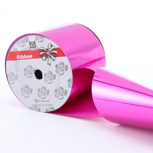 Glänzendes, wasserdichtes Band, Ringelband für Geschenke, Pakete, Basteln, Rosarot, 10,2 cm x 45,7 m Glänzendes, wasserdichtes Band, Ringelband für Geschenke, Pakete, Basteln, Rosarot, 10,2 cm x 45,7 m von TIADYBOW