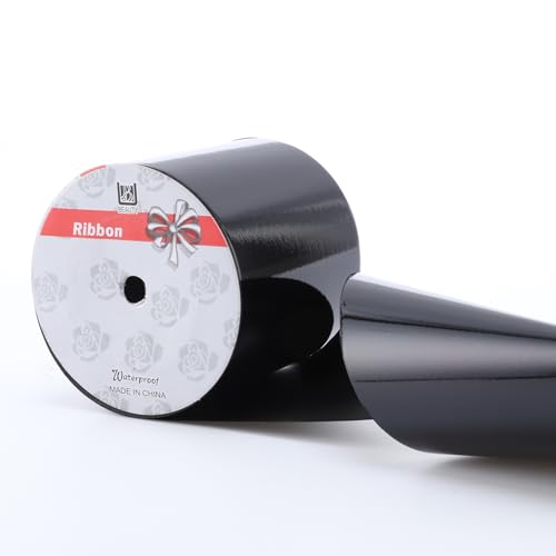 Glänzendes, wasserdichtes Band, Ringelband für Geschenke, Pakete, Basteln, Schwarz, 10,2 cm x 45,7 m Glänzendes, wasserdichtes Band, Ringelband für Geschenke, Pakete, Basteln, Schwarz, 10,2 cm x 45,7 m von TIADYBOW