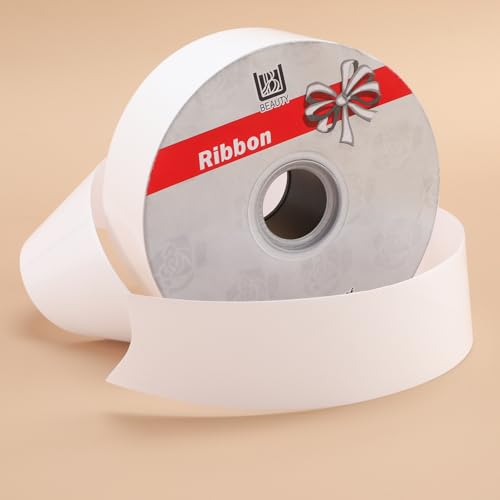 Glänzendes, wasserdichtes Band, Ringelband für Geschenke, Pakete, Basteln, Weiß, 5,1 cm x 91,4 m Glänzendes, wasserdichtes Band, Ringelband für Geschenke, Pakete, Basteln, Weiß, 5,1 cm x 91,4 m von TIADYBOW