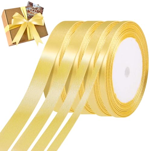 4 Rollen 22m Gold Satinband, 6/10/15/20mm Geschenkband, Gold Schleifenband, Dekoration Präsent Geschenkband, Polyesterfaser Schleifenband für Hochzeit, Geburtstage 4 Rollen 22m Gold Satinband, 6/10/15/20mm Geschenkband, Gold Schleifenband, Dekoration Präsent Geschenkband, Polyesterfaser Schleifenband für Hochzeit, Geburtstage von TIANCONGYUN
