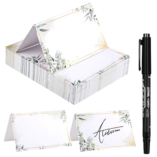 60 Stück Tischkarten Hochzeit, Namensschilder Hochzeit, Eukalyptus Design Platzkarten mit Stift, Namensschilder Tisch Für Hochzeit, Geburtstag, Konfirmation 60 Stück Tischkarten Hochzeit, Namensschilder Hochzeit, Eukalyptus Design Platzkarten mit Stift, Namensschilder Tisch Für Hochzeit, Geburtstag, Konfirmation von TIANCONGYUN