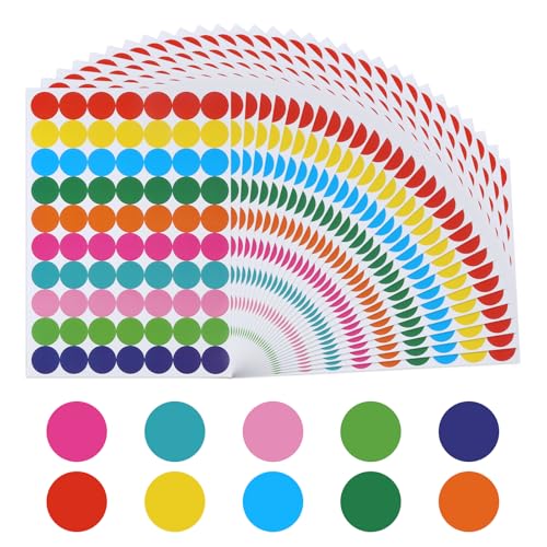 2100 Stück Klebepunkte, Aufkleber Rund, Klebepunkte Bunt, 10 Farben Aufkleber Punkte, 19mm Runde Punktaufkleber, Farbkodierung Etiketten Markierungspunkte, Sticker Punkte für Büro, Zuhause, Schule 2100 Stück Klebepunkte, Aufkleber Rund, Klebepunkte Bunt, 10 Farben Aufkleber Punkte, 19mm Runde Punktaufkleber, Farbkodierung Etiketten Markierungspunkte, Sticker Punkte für Büro, Zuhause, Schule von TIANCONGYUN