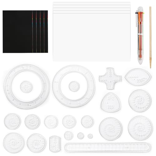TIANCONGYUN 28 Spiral Designer, Kreatives Spirale Spielzeug, Mandala Schablone mit Kratzbilder und Stiften, Multifunktionales Spirograph Kinder ab 8, Malschablonen Kinder Deluxe Kit TIANCONGYUN 28 Spiral Designer, Kreatives Spirale Spielzeug, Mandala Schablone mit Kratzbilder und Stiften, Multifunktionales Spirograph Kinder ab 8, Malschablonen Kinder Deluxe Kit von TIANCONGYUN