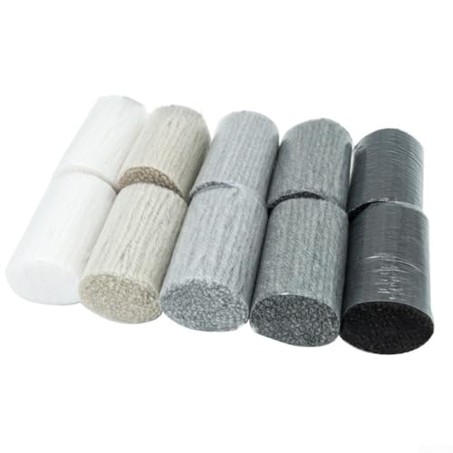 Knüpfhaken-Set aus kurzem Acrylgarn, zum Häkeln von Teppichen und Heimdekor, 10 Rollen (Nr. 3 Schwarz und Grau) von TIANHENGMart