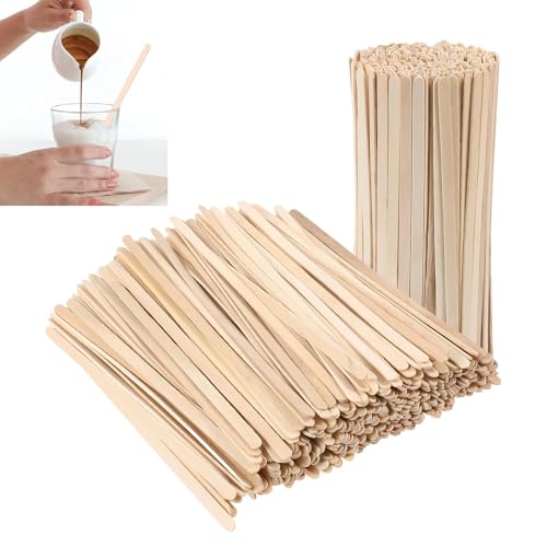 TIANLIN 500 Stück Kaffee Rührstäbchen Holz – 14 cm Rührstab Einzeln verpackt – Kaffeesticks für Kaffee, Tee, Saft, Milch & DIY Bastelarbeiten von TIANLIN
