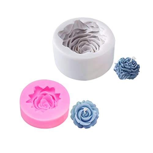 1 graue Pfingstrosenblumenform, 1 rosa Rosenblumenform, Silikon-Kuchenform, Kerzengießform, Heimwerkerhandwerk, Heimdekoration, geeignet für die Herstellung von Kuchen, Kerzen, handgemachter Seife 1 graue Pfingstrosenblumenform, 1 rosa Rosenblumenform, Silikon-Kuchenform, Kerzengießform, Heimwerkerhandwerk, Heimdekoration, geeignet für die Herstellung von Kuchen, Kerzen, handgemachter Seife von TIANNAIT