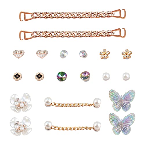 TIANNAIT 20 stück vierblättrige Blume Strass Kette Schuhzubehör, Lochschuhzubehör, Metall Strass Perlenkettenset, Damenschuh Blumenzubehör, Strass Loch Schuhzubehör, Perlenloch Schuhzubehör TIANNAIT 20 stück vierblättrige Blume Strass Kette Schuhzubehör, Lochschuhzubehör, Metall Strass Perlenkettenset, Damenschuh Blumenzubehör, Strass Loch Schuhzubehör, Perlenloch Schuhzubehör von TIANNAIT