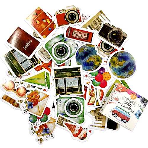 90pcs Scrapbook Stickers, Adhesive Mini Travel Stickers Set, Diary Supplies, Suitable for Diary, Calendar, Laptop, Travel Case, Phone Case Making DIY (Size Less Than 45mm) von TIANNAIT