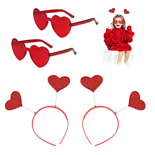 TIANNAIT 2 Stück Herz-Stirnband und 2 Stück Party-Brille, Infinity-Herz-Brille, herzförmiges Stirnband, Valentinstag, Geburtstag, Silvester, Kostümparty, Foto-Requisiten TIANNAIT 2 Stück Herz-Stirnband und 2 Stück Party-Brille, Infinity-Herz-Brille, herzförmiges Stirnband, Valentinstag, Geburtstag, Silvester, Kostümparty, Foto-Requisiten von TIANNAIT