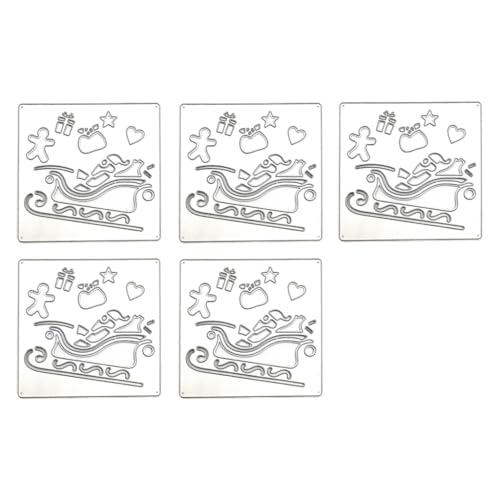 TIANQUXNGI 5 Stück/Set Metall-Stanzformen "Merry Christmas" für Scrapbooking, Fotokarten, Alben, Dekorationen von TIANQUXNGI