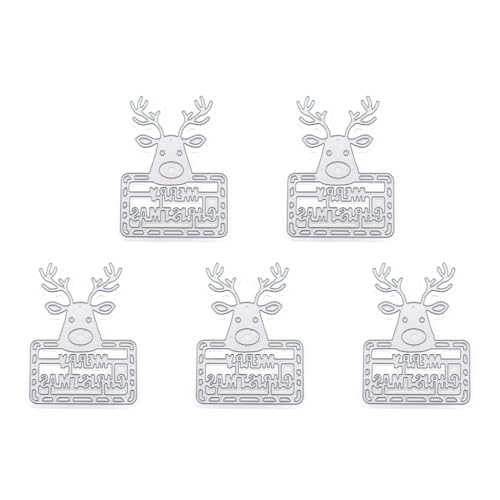 TIANQUXNGI 5 Stück Weihnachtsbaum-Stanzformen Prägungen Weihnachten Metall Stanzformen für Scrapbooking Karte Dekoration von TIANQUXNGI