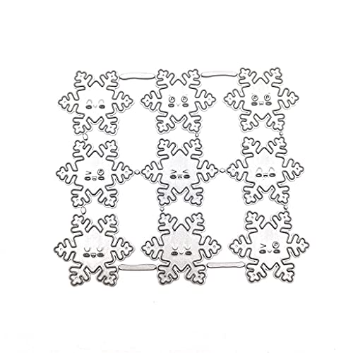 TIANQUXNGI Cartoon-Metall-Stanzformen, 9 Arten Emotionen, Schneeflocken-Prägung, exquisite Scrapbooking-Ornamente von TIANQUXNGI