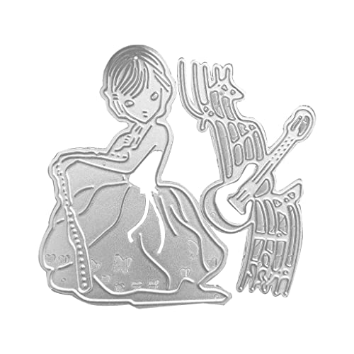 TIANQUXNGI Metall-Stanzformen für Musikinstrumente, handgefertigt, Scrapbooking, Prägezubehör für Kinder, Mädchen von TIANQUXNGI