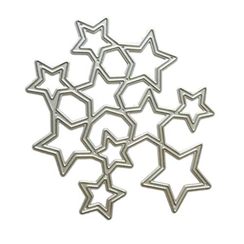 TIANQUXNGI Metall-Stanzformen in Sternform, zum Prägen von Papier, Leder, Scrapbooking, Kartenherstellung von TIANQUXNGI