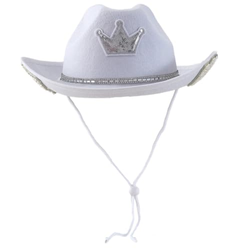 TIANQUXNGI Rodeos-Hut mit Schmucksteinen besetzt, Brauthut, Panamahut für Hochzeit, Brauthut, vielseitig für Club-Bühnenshows TIANQUXNGI Rodeos-Hut mit Schmucksteinen besetzt, Brauthut, Panamahut für Hochzeit, Brauthut, vielseitig für Club-Bühnenshows von TIANQUXNGI