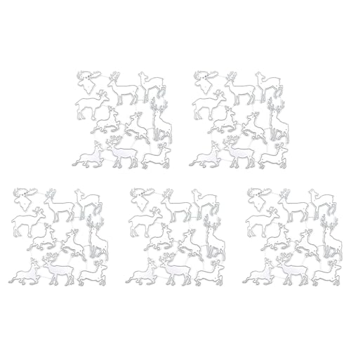 TIANQUXNGI Weihnachts-Stanzformen, Karbonstahl, Prägeschablonen für Scrapbooking, Kartenherstellung, Dekoration, 5 Stück von TIANQUXNGI