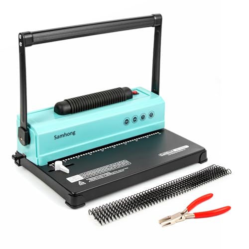 SAMHONG Spiralbindungsmaschine – Manueller Locher – Elektrischer Spuleneinsatz – verstellbarer Seitenrand – für Briefgröße/A4/A5, kommt mit 1 Box 5/16 Zoll Kunststoff-Spiralbinderücken und Zange SAMHONG Spiralbindungsmaschine – Manueller Locher – Elektrischer Spuleneinsatz – verstellbarer Seitenrand – für Briefgröße/A4/A5, kommt mit 1 Box 5/16 Zoll Kunststoff-Spiralbinderücken und Zange von TIANSE