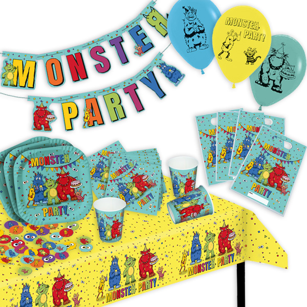 Monster Partykoffer, 54-teilig für 8 Kinder von TIB Heyne & Co. GmbH