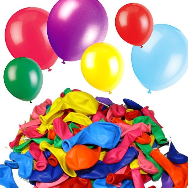 Bunte Luftballonmischung, versch. Farben und Größen im Set, 100 Stück von TIB Heyne