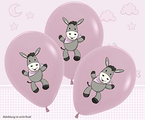 TIB Heyne 4 Luftballons * SÜSSER Esel - ROSA * als Deko zur Baby-Party und Kindergeburtstag | Ballons Party Mottoparty Geburtstag Kinder Mädchen von TIB Heyne