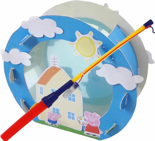 TIB Heyne Laternen Bastelset mit elektrischen Laternenstab * Peppy Pig * als Deko oder zum Laterne-gehen | 20-teilig | Kinder Mädchen Jungen Laternen Lampion St. Martin von TIB Heyne